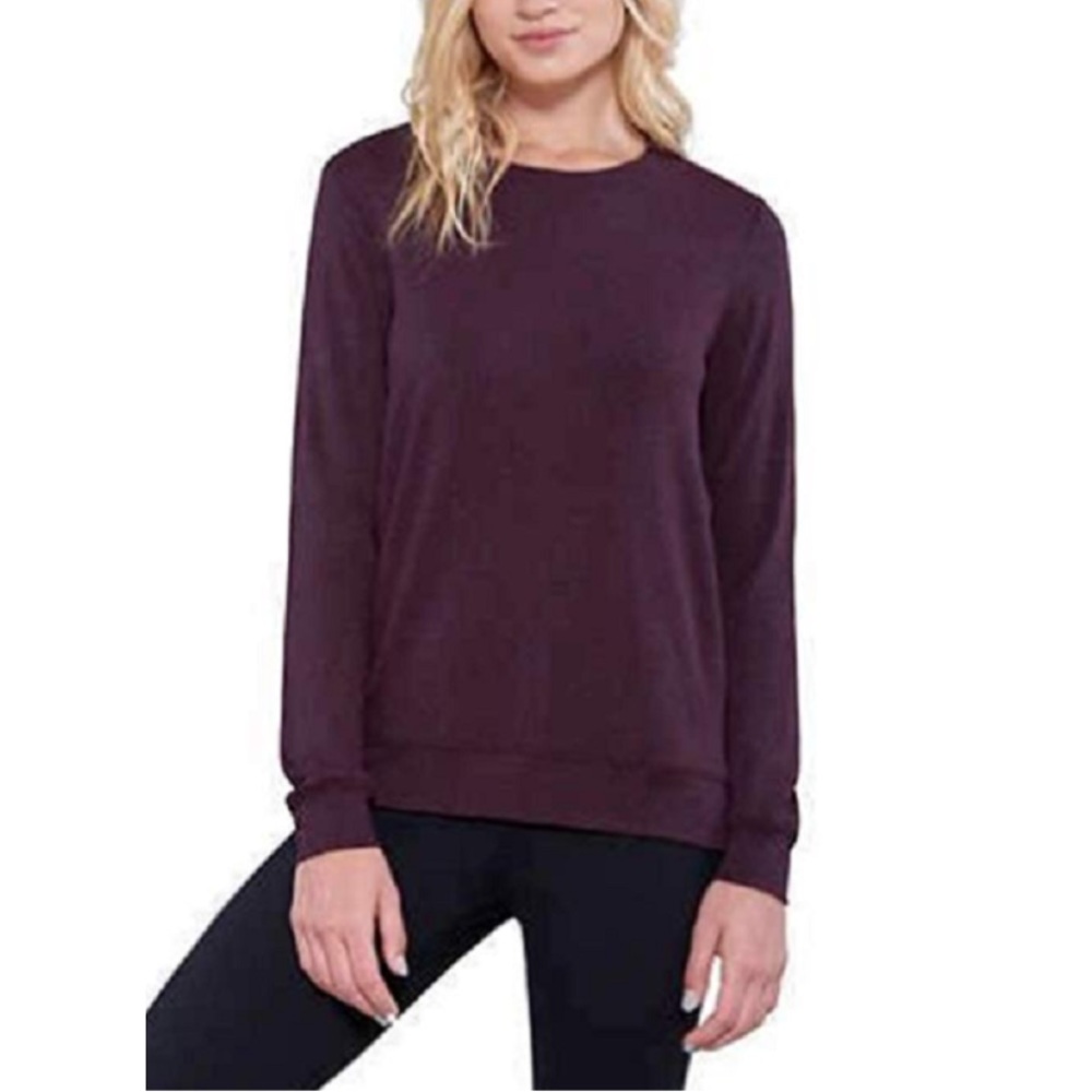 Burgundy Matty M Women Long Sleeve Side Zipper Top